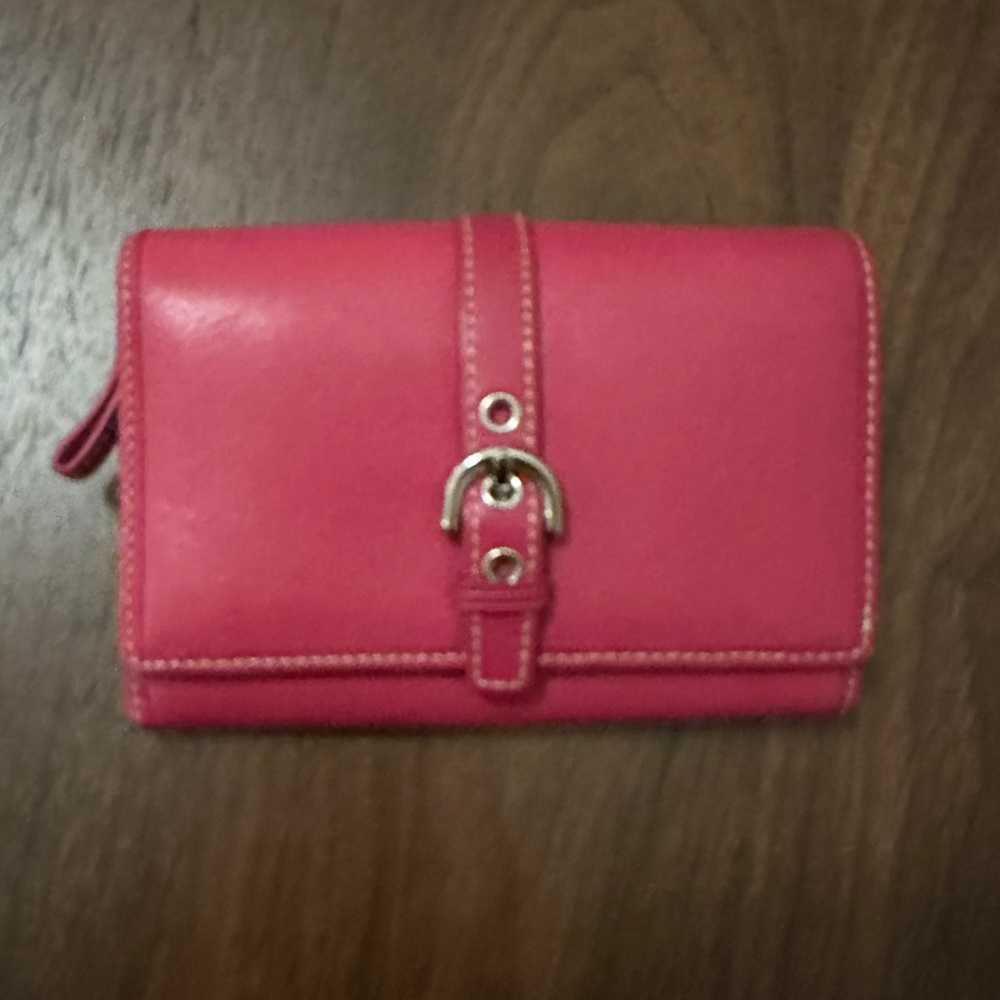 Coach SoHo pink tri fold wallet